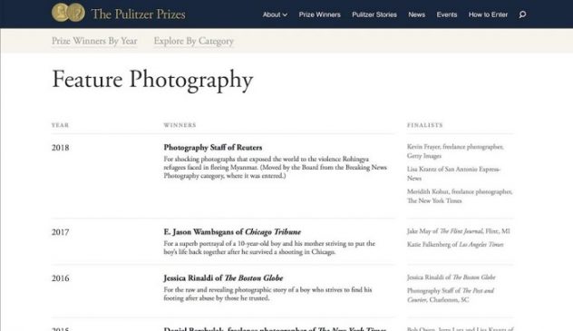The Pulitzer Prize for Photography